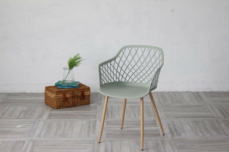 ダイニングメッシュ チェア 肘つき 北欧 くすみカラー椅子 いす イス アーム 肘付き ダイニングチェア テラス ガーデン 庭 屋外可(代引不可)