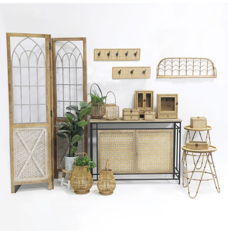 ラタン ラウンドテーブル Sサイズ 天板36cm 高さ51cm サイドテーブル プランター台 ディスプレイテーブル ラック 棚 籐 アジアン家具 韓国インテリア ナチュラル ラタンカントリー おしゃれ