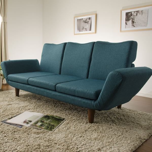 和楽のTONT 3Pソファー ソファー 国産 日本製 和楽 和楽のTONT 国産ソファ A538 肘掛け付き 脚付き リクライニング(代引不可)