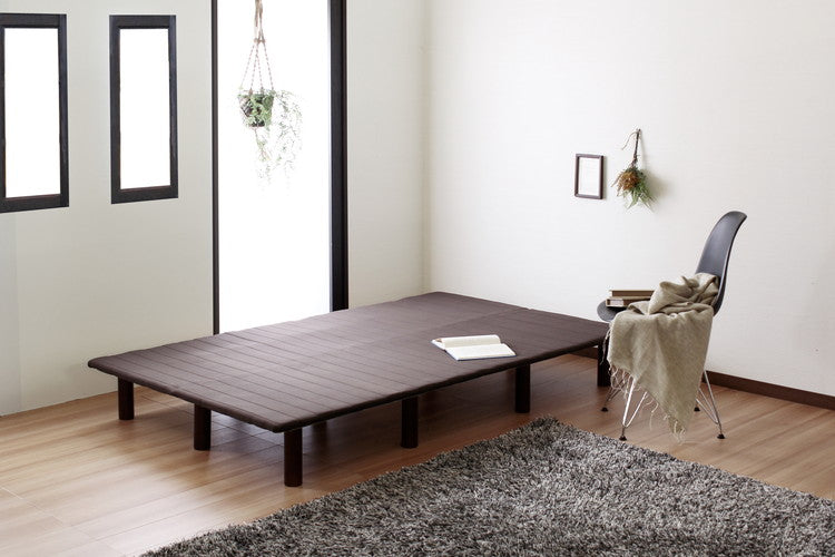 フレームのみ ベッド シングル S すのこ構造 巻きすのこ ベッドフレーム 脚付きベッド ロール式 簡単 組立て Leqffy Bitter/レクフィビター ボトムベッド(代引不可)