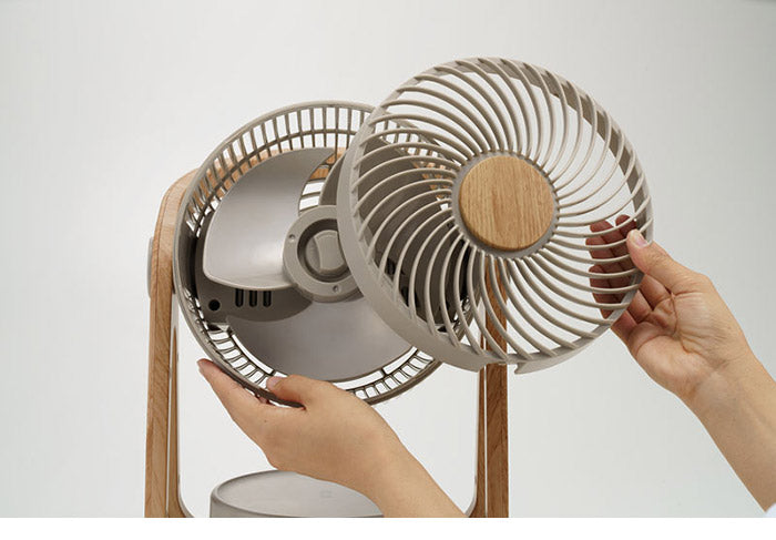 WOOD STYLE 節電センサー付DCサーキュレーター CF-T2314 アイボリー グレー グレージュ 空気循環 扇風機 木目 おしゃれ デザイン かわいい インテリア 家電 シンプル スリーアップ THREEUP