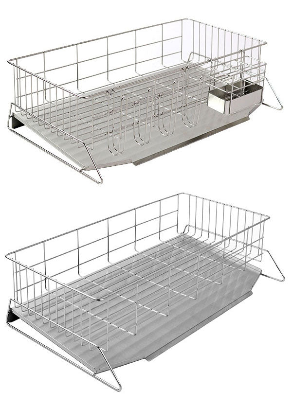 日本製 燕三条 シンクサイド 水が流れるスリム水切り 幅30cm 奥行55cm 箸立て グラスホルダー付き 水切りかご 水切りバスケット ステンレス製 国産 水切りかご(代引不可)