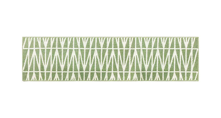 オカトー ナチュラルキッチンマット 45x180 グリーン 北欧風 洗える 滑り止め加工 台所マット(代引不可)