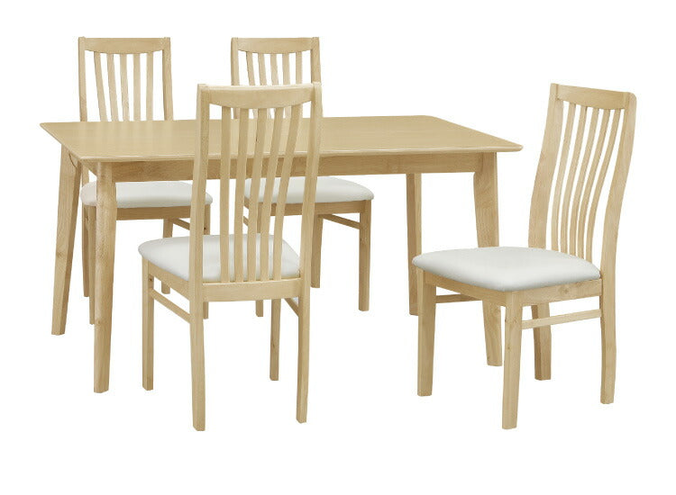 ダイニング5点セット サンズ 135×80cm 4人掛け 4名用 ダイニング テーブル 天然木 リビングテーブル ハイバック チェア チェアー 天然木 北欧(代引不可)