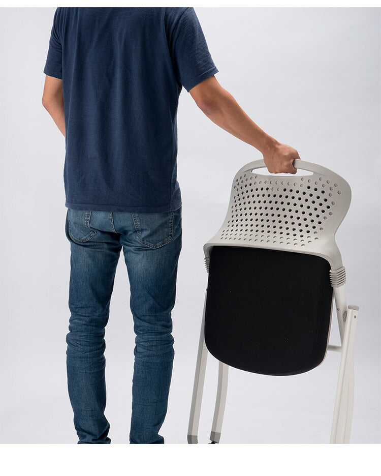 【法人限定】 ミーティングチェア 会議椅子 会議用チェア スタッキングチェア キャスター付き 平行スタッキング 折りたたみ おしゃれ 布張り MJ-40S 2脚セット(代引不可)