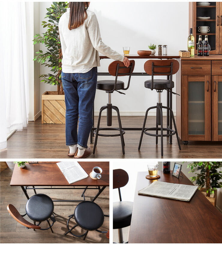 天然木 カウンターチェア 背もたれ付き タムチェア 木製 組立一分 タム材 おしゃれ スツール バーチェア チェア イス 椅子 ヴィンテージ 法人注文対応(代引不可)