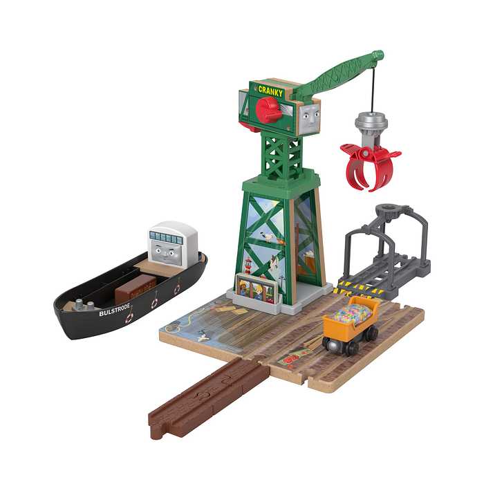 きかんしゃトーマス 木製レールシリーズ Thomas クランキーとバルストロードのはたらくブレンダムの港 3才 車 電車 クレーン 木製玩具 機関車トーマス きかんしゃトーマス(代引不可)