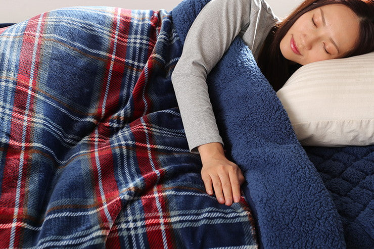 毛布 ダブル 180×200cm チェック柄 Jullyadams TripleWarm わた増量 ブランケット ジュリーアダムス トリプルウォーム