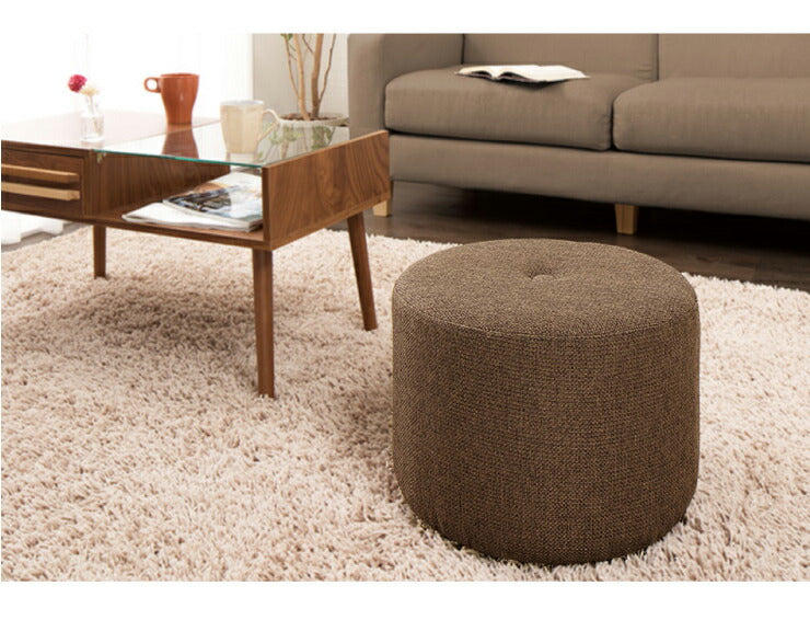 スツール おしゃれ 1人掛け PVC レザー ファブリック 丸型 円形 コンパクト 玄関 北欧 シンプル モダン 腰掛け チェア イス オットマン 椅子 いす