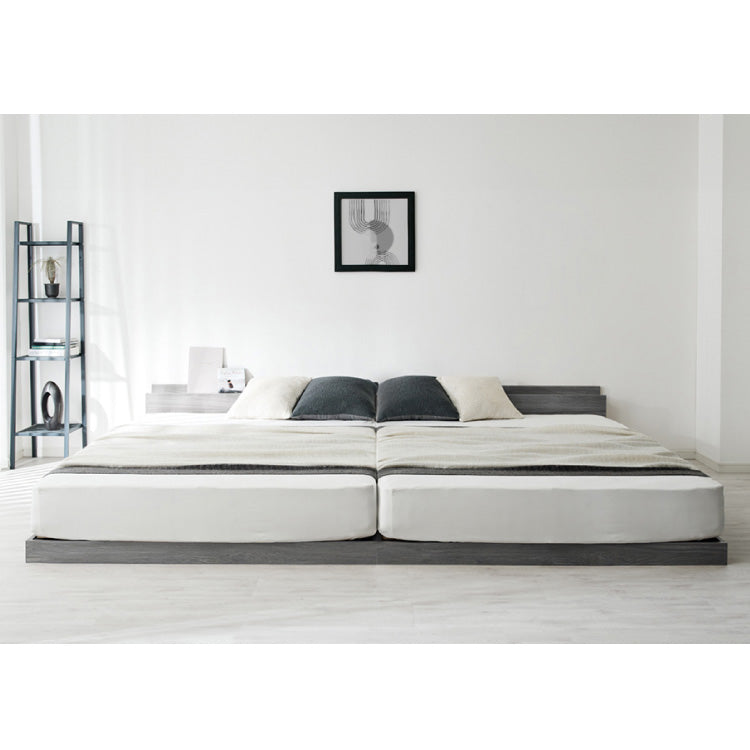 連結金具付き フロアベッド ローベッド シングル ベッド ベッドフレーム 2口コンセント付き 連結ベッド すのこベッド 宮棚 ロータイプベッド フラット式 フレーム単品 一人暮らし ファミリー