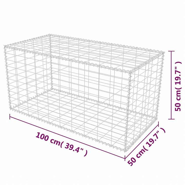 vidaXL ガビオンバスケット 亜鉛メッキ鋼製 100x50x50 cmハードウェア フェンス&バリア フェンスパネル(代引不可)