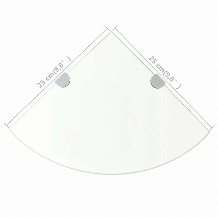 vidaXL コーナーシェルフ クローム棚受け付き ガラス製 透明 25x25cm家具 棚 壁面収納棚・壁面ラック(代引不可)