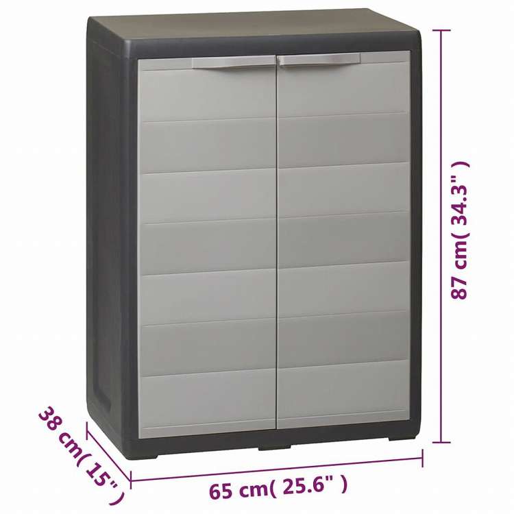 vidaXL ガーデン ストレージキャビネット 収納棚 黒色&灰色家具 キャビネット&収納 収納キャビネット・ロッカー(代引不可)