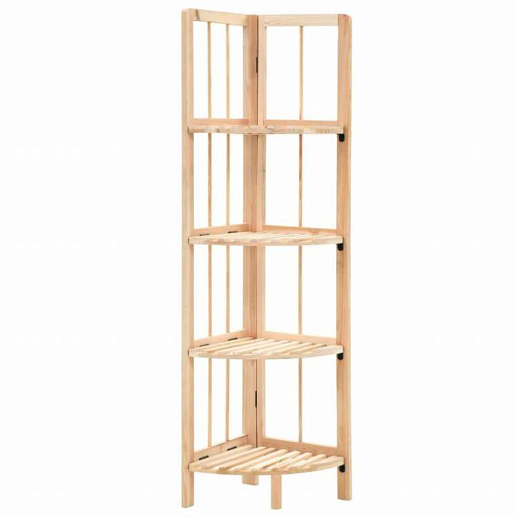 vidaXL コーナーシェルフ 杉製 27x27x110cm家具 棚 本棚・オープン