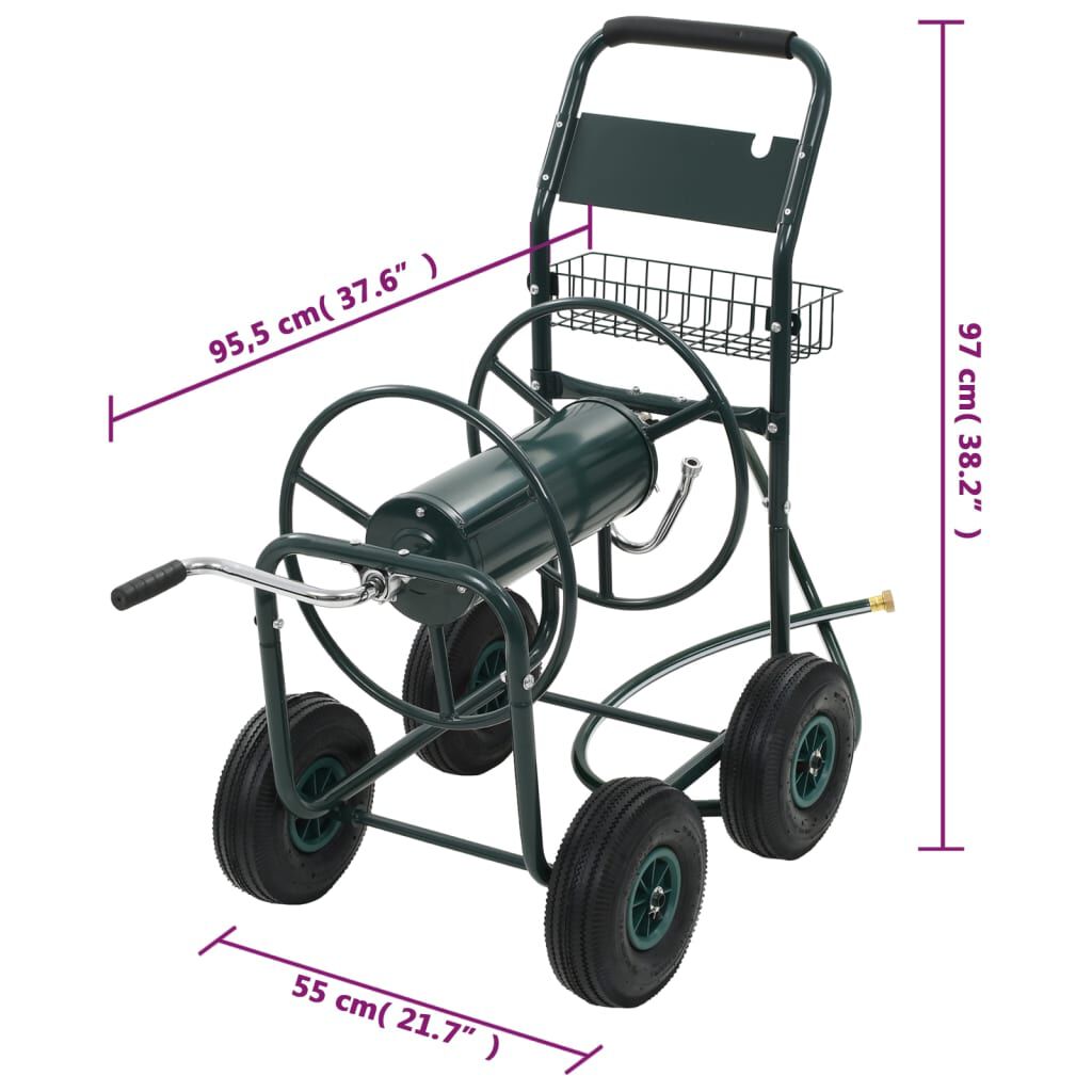 vidaXL 1/2"ホースコネクタ付き 75メートル庭のホース手押し車 スチールハードウェア ハードウェアアクセサリ 工具収納・整理整頓 ガーデンホース収納(代引不可)