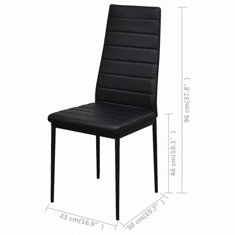 vidaXL ダイニングセット 5点セット 合成皮革 ブラック家具 家具セット キッチン・ダイニング 家具 Sets(代引不可)