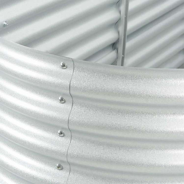 vidaXL レイズドガーデンプランター 320x80x81cm 亜鉛メッキ鋼製 シルバーホーム&ガーデン 芝&ガーデン ガーデニング 鉢植え・プランター(代引不可)