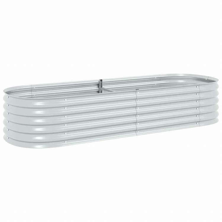 vidaXL レイズドガーデンプランター 240x80x44cm 亜鉛メッキ鋼製 シルバーホーム&ガーデン 芝&ガーデン ガーデニング 鉢植え・プランター(代引不可)