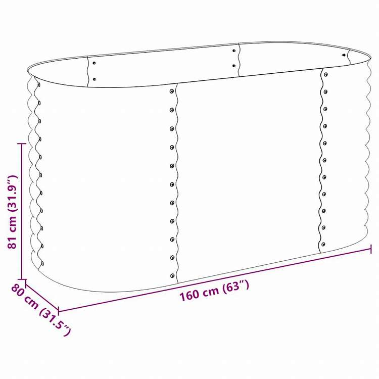 vidaXL レイズドガーデンプランター 160x80x81cm 亜鉛メッキ鋼製 グレーホーム&ガーデン 芝&ガーデン ガーデニング 鉢植え・プランター(代引不可)