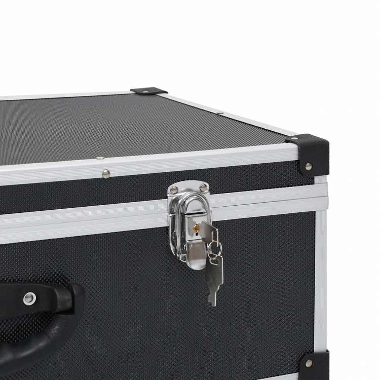 vidaXL CDケース 80枚 アルミ ABS ブラックオフィス用品 ファイル&整理 CD/DVD ケース・収納(代引不可)