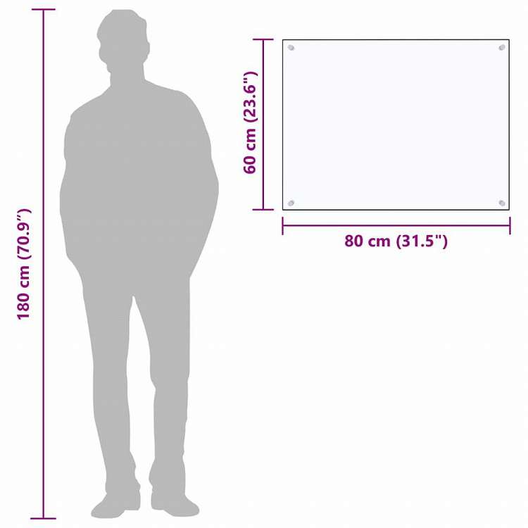 vidaXL キッチン用 汚れ防止板 透明 80x60cm 強化ガラス製ホーム&ガーデン キッチン&ダイニング キッチンツール&調理器具(代引不可)