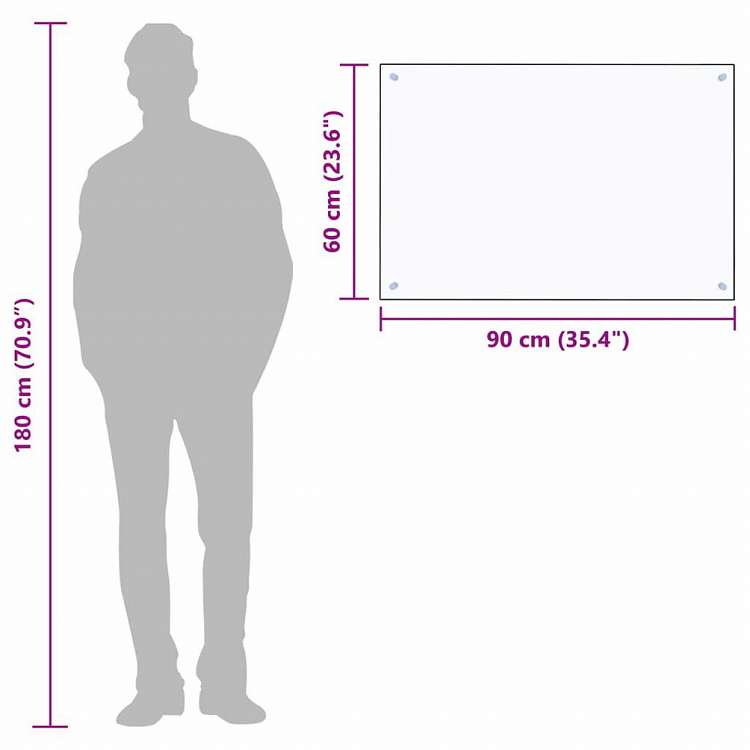 vidaXL キッチン用 汚れ防止板 透明 90x60cm 強化ガラス製ホーム&ガーデン キッチン&ダイニング キッチンツール&調理器具(代引不可)