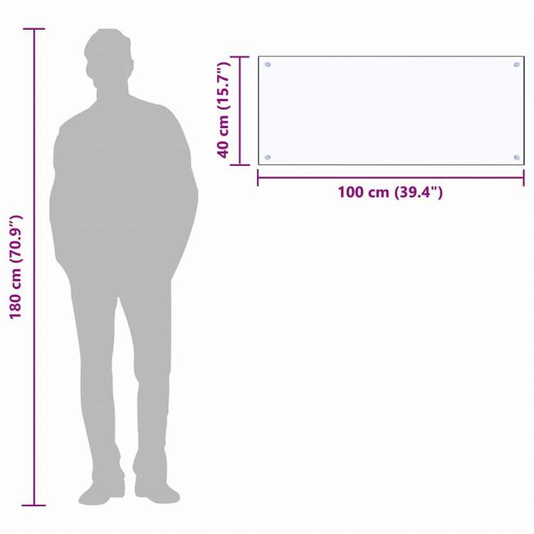 vidaXL キッチン用 汚れ防止板 透明 100x40 cm 強化ガラス製ホーム&ガーデン キッチン&ダイニング キッチンツール&調理器具(代引不可)