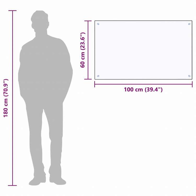 vidaXL キッチン用 汚れ防止板 透明 100x60cm 強化ガラス製ホーム&ガーデン キッチン&ダイニング キッチンツール&調理器具(代引不可)