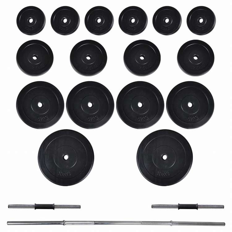 vidaXL バーベル&ダンベル2点セット 60.5kgスポーツグッズ エクササイズ&フィットネス ウエイトリフティング フリーウェイト(代引不可)