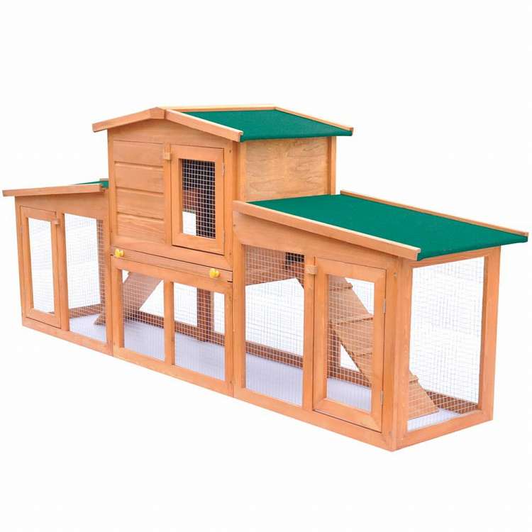 合板製小動物用ハウス屋根付き vidaXL 屋外用 大型うさぎ小屋 小動物ハウス ペットケージ 屋根付き