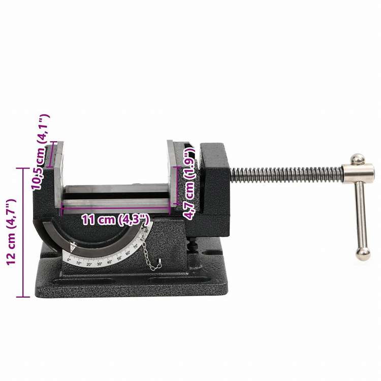 vidaXL 手動操作式 傾斜あり ボール盤バイス 110mmハードウェア ツール クランプ・バイス(代引不可)