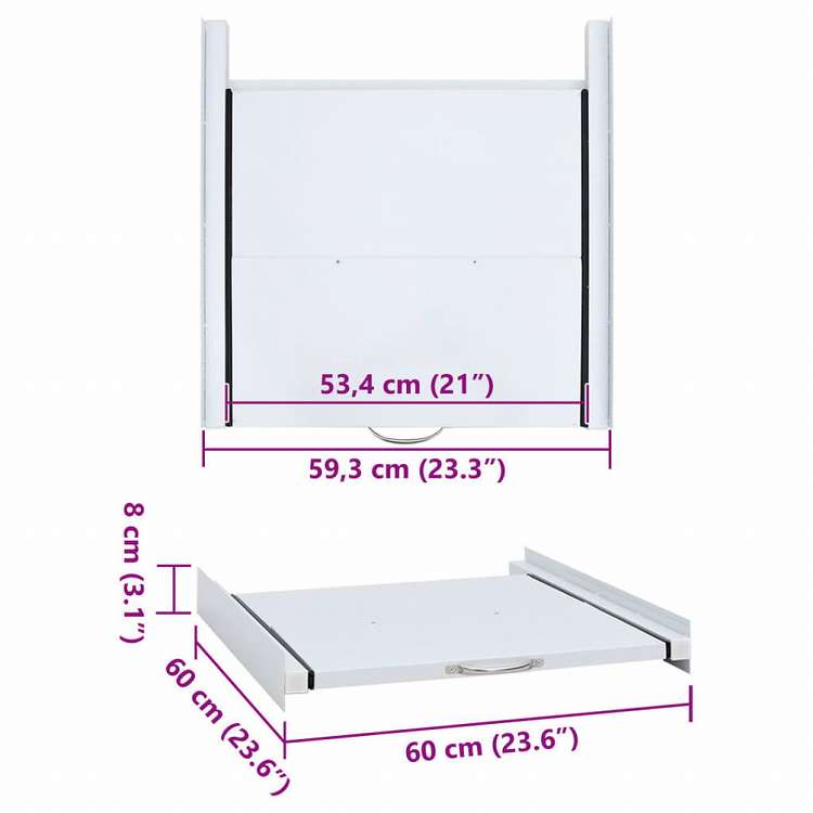 vidaXL 洗濯機 重ね置きキット 引き出しボード付きホーム&ガーデン 家電用アクセサリ 洗濯関連用品 ウォッシャー・ドライヤーアクセサリ(代引不可)