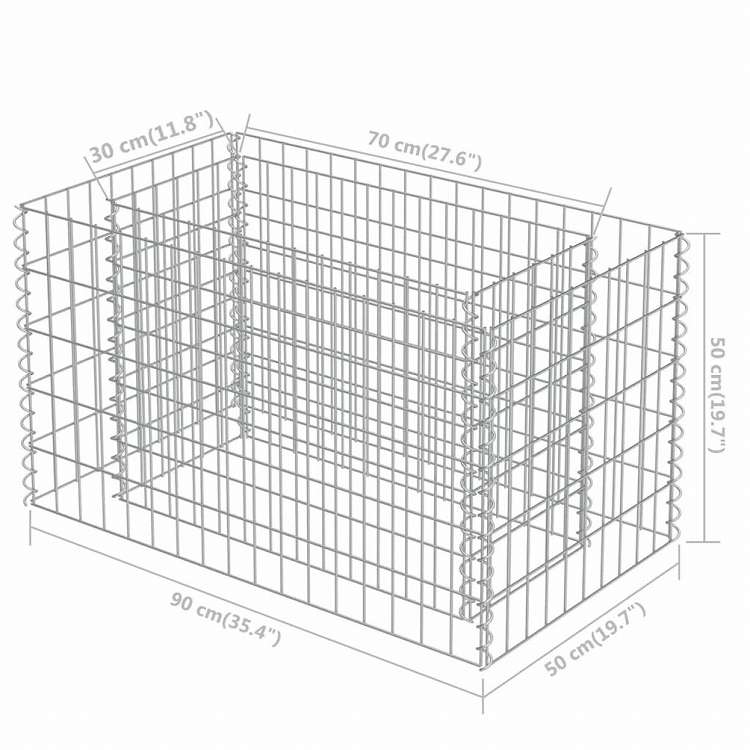 vidaXL カビオン レイズドベッド 亜鉛メッキ鋼製 90x50x50cmホーム&ガーデン 芝&ガーデン ガーデニング 鉢植え・プランター(代引不可)