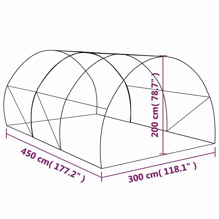 vidaXL 温室 13.5m2 450x300x200cmホーム&ガーデン 芝&ガーデン ガーデニング グリーンハウス・温室(代引不可)