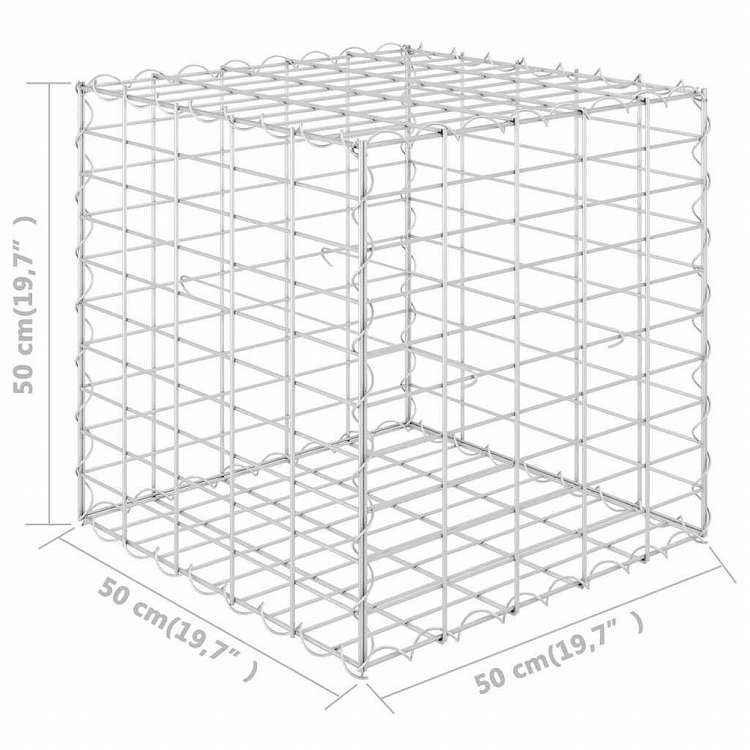 vidaXL キューブ ガビオン レイズドベッド スチール製 50x50x50cmホーム&ガーデン 芝&ガーデン ガーデニング 鉢植え・プランター(代引不可)