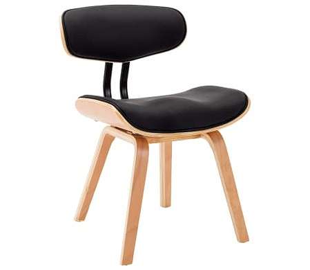 vidaXL ダイニングチェア 4点 ブラック 曲げ木細工&合成皮革製家具 チェア キッチン・ダイニングルームチェア(代引不可)