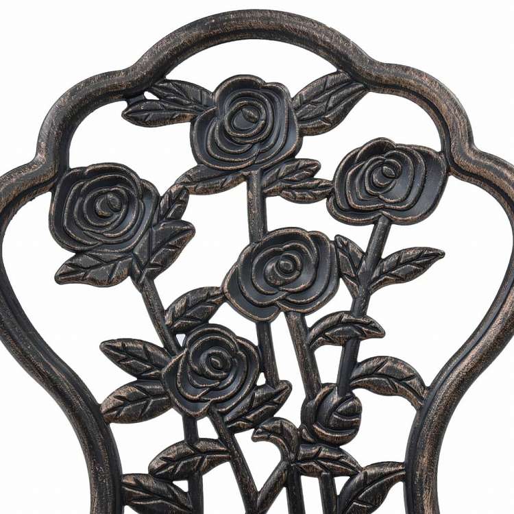 vidaXL ビストロチェア2点セット アルミ製 ブロンズ家具 アウトドア家具 屋外椅子 アウトドアベンチチェア(代引不可)