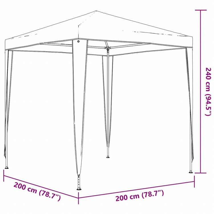 vidaXL パーティーテント 2x2m ホワイトホーム&ガーデン 芝&ガーデン アウトドアリビング アウトドアストラクチャー キャノピー・ガゼボ(代引不可)