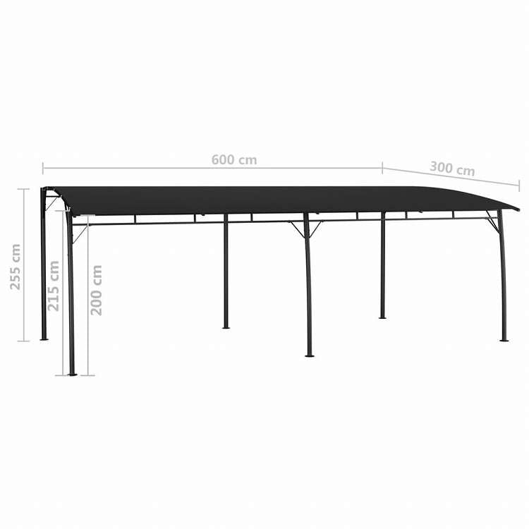 vidaXL ガーデンサンシェードオーニング 6x3x2.55m アントラシートホーム&ガーデン 芝&ガーデン アウトドアリビング アウトドアストラクチャー キャノピー・ガゼボ(代引不可)
