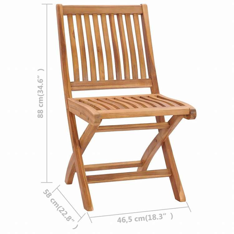 vidaXL ガーデンダイニング5点セット チーク無垢材家具 アウトドア家具 屋外家具セット(代引不可)