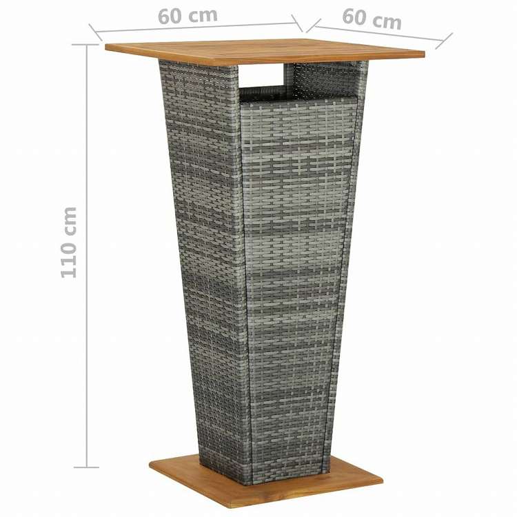 vidaXL ガーデンバーセット 5点 クッション付き ポリラタン製 グレー (313447+313464)家具 アウトドア家具 屋外家具セット(代引不可)