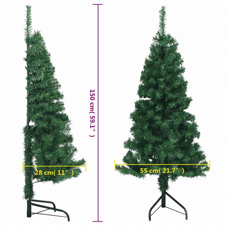 vidaXL 329163 vidaXL コーナー用 人工クリスマスツリー 150 cm PVCホーム&ガーデン デコレーション シーズン&ホリデーデコレーション クリスマスツリー(代引不可)