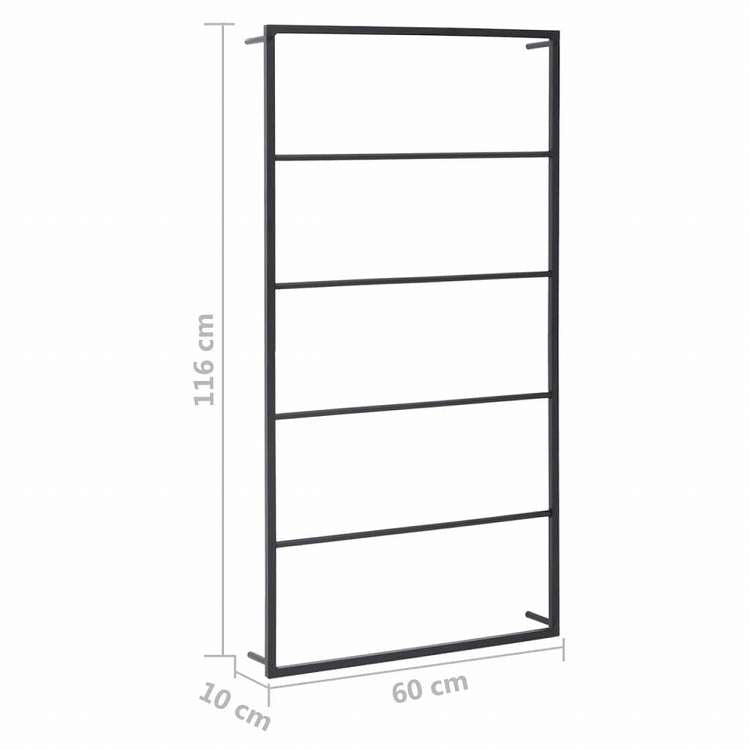 vidaXL タオルラック ブラック 60x10x116 cm スチール製ホーム&ガーデン バスルーム用品 タオルラック・ホルダー(代引不可)