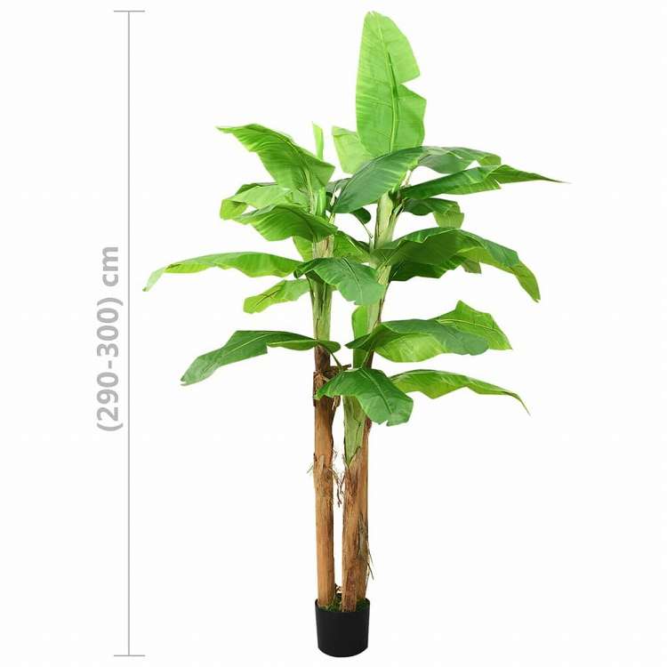 vidaXL 人工観葉植物 バナナの木 ポット付き 300cm グリーンホーム&ガーデン デコレーション 造花(代引不可)