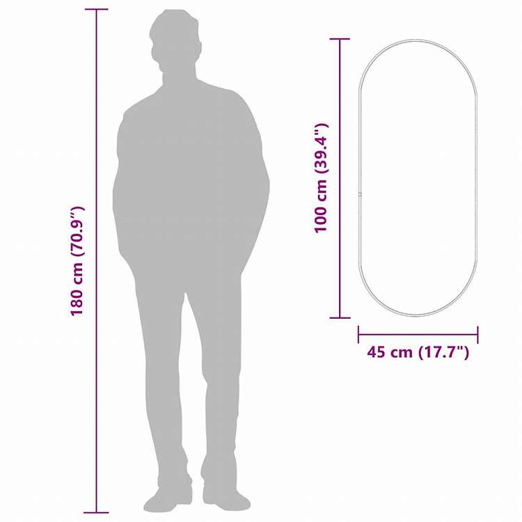 vidaXL 壁取り付け式ミラー ゴールド 100x45 cm オーバルホーム&ガーデン デコレーション 鏡(代引不可)
