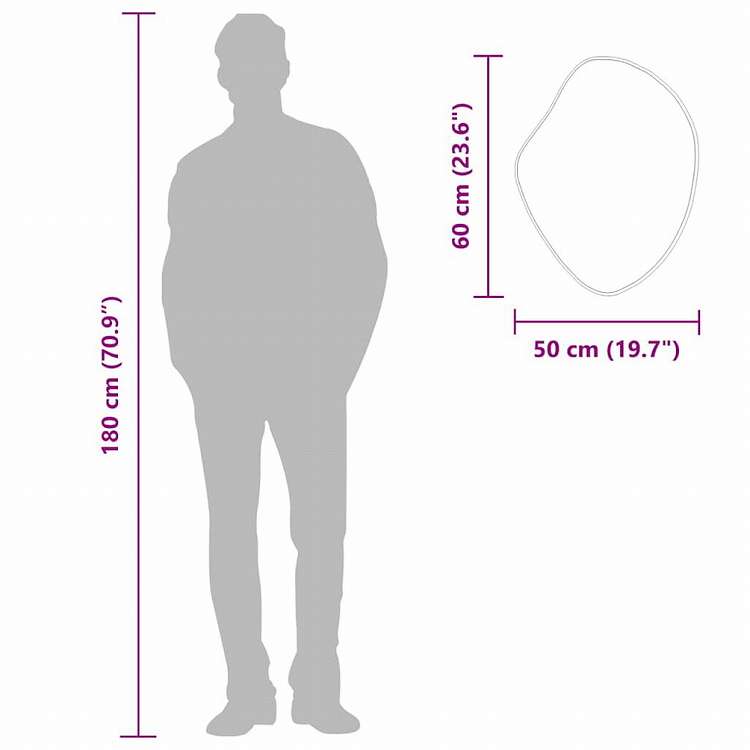 vidaXL ウォールミラー ブラック 60x50 cmホーム&ガーデン デコレーション 鏡(代引不可)