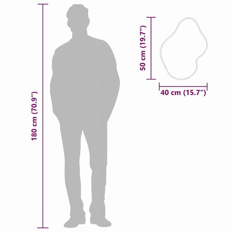 vidaXL ウォールミラー ブラック 50x40cmホーム&ガーデン デコレーション 鏡(代引不可)