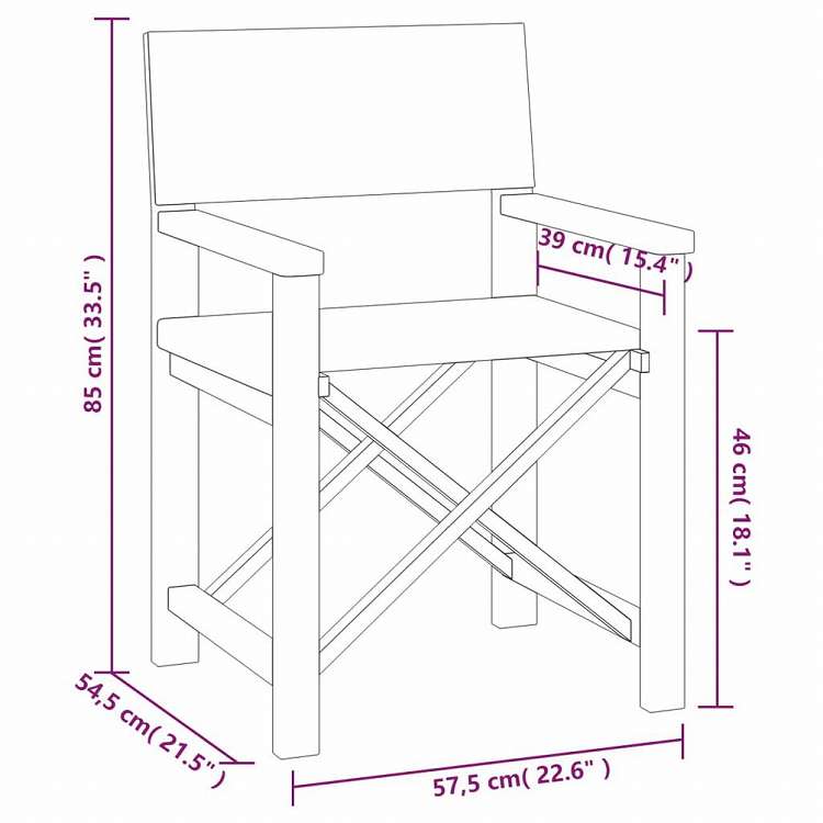 vidaXL ディレクターズチェア 2点セット チーク無垢材 グレー家具 アウトドア家具 屋外椅子 アウトドアベンチチェア(代引不可)