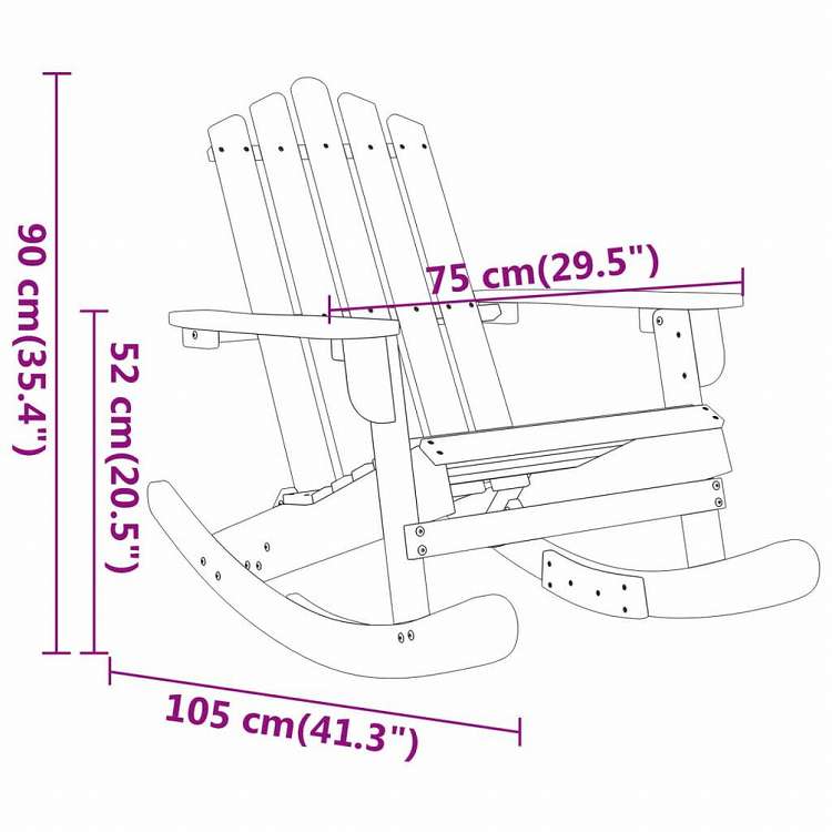 vidaXL アディロンダックロッキングチェア アカシア無垢材家具 アウトドア家具 屋外椅子 アウトドアベンチチェア(代引不可)