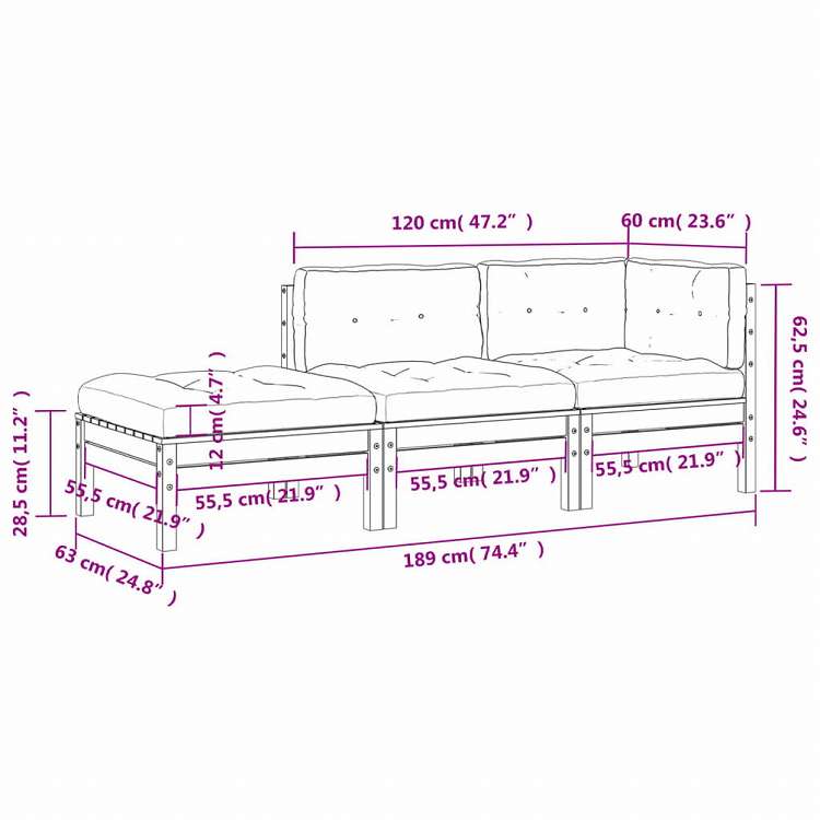vidaXL 2人掛ガーデンソファ クッション&フットスツール付き家具 アウトドア家具 屋外椅子 屋外用組み合わせソファセット(代引不可)